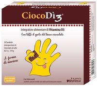 Pediatrica CiocoDì3 - Integratore cioccolato al latte 30 tavolette per le ossa e le difese, 210 g