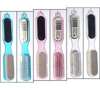 PEDICURE CURA DEI PIEDI Spazzola 3 in 1, pietra pomice, Spazzola e lima, 22 cm, 1 in 3 colori, in plastica,