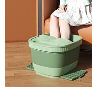Pedicure Massaggiatore Pediluvio Viaggio Per La Casa Vasca Da Bagno Per Piedi Di Grande Capacità Da Con Poggiapiedi Retrattile E Punti Massaggianti In Rilievo ( Color : Green , Size : 15.5*13*4.3in )
