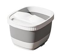 Pedicure Massaggiatore Pediluvio Viaggio Per La Casa Vasca Da Bagno Per Piedi Di Grande Capacità Da Con Poggiapiedi Retrattile E Punti Massaggianti In Rilievo ( Color : White , Size : 15.5*13*4.3in )
