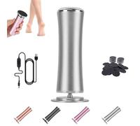 PediGlow Pro - Ritrova una Pelle in 2 Minuti Include 60 Cuscinetti di Ricambio, 6 Velocità Rotazione a 360° Pedi Glow Scrub Elettrico per Piedi Senza Fili (PediGlow Pro - Argento)