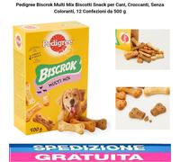 Pedigree Biscrok Multi Mix Snack x Cani Croccanti Senza Coloranti 12 Confezione