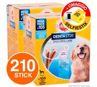 Pedigree Dentastix Large per l'igiene orale del cane - 2 Confezioni da 105 Stick