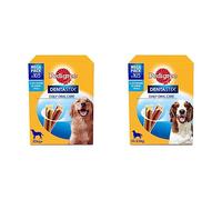 Pedigree Dentastix Snack per la Igiene Orale, 270 g 105 Pezzi - 15 Confezioni da 7 Pezzi & Dentastix Snack per la Igiene Orale (Cane Medio 10-25 kg), 180g 105 Pezzi - (105 Pezzi totali)