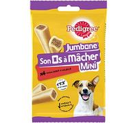 PEDIGREE JUMBONE - Osso da masticare per cani di piccola taglia 4-14 kg, confezione da 8 bustine da 4 ossa - Dolcetti ripieni sapori manzo e pollame, ricompensa ideale per occupare, educare, fare