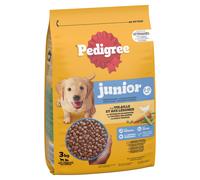 Pedigree Crocchette per cane Junior Pollame e Verdure - Set 3 x 3 kg