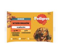 PEDIGREE Senior Scelta di Gusti buste 4x100 g cibo umido completo per cani adulti con mix di manzo e fegato, con pollo in gelatina