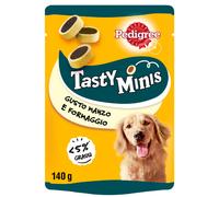 Pedigree Tasty Mini Bites snack per cani Formaggio e bacon - 1° ORDINE? scegli lo sconto BZR5 / BZR20 + 200 punti fedeltà