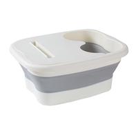 Pediluvio da 15 l con massaggio, vasca da bagno pieghevole con coperchio, vasca da bagno per piedi con massaggio, massaggio portatile, vasca per piedi con gommini massaggianti, colore bianco