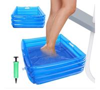 Pediluvio da Piscina Portatile con Pompa Gonfiabile Pieghevole Portatile | Vasca per Pediluvio per l'Ingresso in Piscina, Scaletta, Vasca Idromassaggio, Spa, Giardino, Cortile, Spiaggia, Campeggio