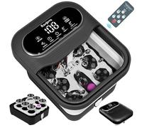Pediluvio elettrico pieghevole per pediluvio con telecomando, calore, bolle, controllo della temperatura e 24 sfere motorizzate per massaggio shiatsu, pedicure, vasca per pedicure, per alleviare lo