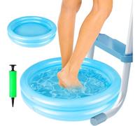 Pediluvio gonfiabile per piscina - Vasca da bagno portatile con di ingresso con pompa a mano, soluzione per la pulizia profonda per piscina, spa e giardino, vasca da bagno antiscivolo in PVC per