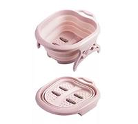 Pediluvio Pieghevole Portatile con 4 Rulli Massaggianti, 40 cm | Bacinella in plastica per pedicure a casa, vaschetta richiudibile da viaggio, uso in bagno o spa, materiale PET e PP