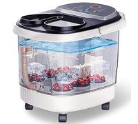 Pediluvio portatile con calore, luce rossa e bolle, per alleviare lo stress dei piedi stanchi a casa