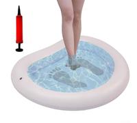 Pediluvio rotondo gonfiabile in PVC per routine di cura dei piedi a casa, supporta la circolazione e l'acqua calda lenitiva (bianco)