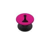 Pedina degli Scacchi Re Sagoma Nera Minimal PopSockets PopGrip Adesivo