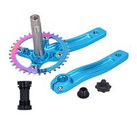 Pedivella Singola 36T in Lega di Alluminio per Mountain Bike con Movimento Centrale 170mm Nero - Design Resistente e Leggero, Compatibilità Elevata per Riparazioni e Aggiornament (Blu)