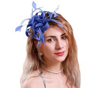 Pedometro Clip Fascinateurs pour femmes, chapeaux de fête de thé, couvre-chef de mariage, couvre-chef de mariée - Fascia da donna (blu, taglia unica)