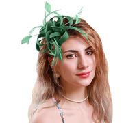 Pedometro clip fascinateurs pour femmes, chapeaux de fête de thé, couvre-chef de mariage, couvre-chef de mariée running, fascia da donna (verde, taglia unica)