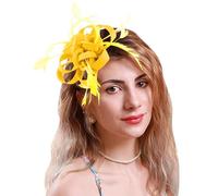 Pedometro Clip Fascinateurs pour femmes, chapeaux de fête de thé, couvre-chef de mariage, couvre-chef de mariée - Fascia da donna (giallo, taglia unica)