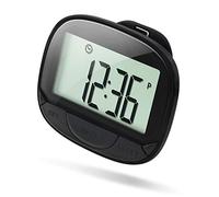 Pedometro multifunzione 3D fitness tracker con clip per tracciare passi, distanza percorsa, calorie, fitness portatile con funzione orologio, avvio automatico, spegnimento automatico, risparmio