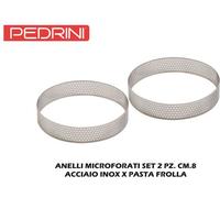 Pedrini Anelli Microforati Set 2 pezzi cm 8 Acciaio Inox x Pasta Froll PD04GD263