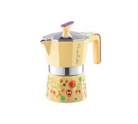 Pedrini Caffettiera Frida Kahlo, moka 3 tazze, giallo