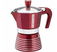 Pedrini Infinity Caffettiera Alluminio 2 Tazze, Glitterata Colore Rosso