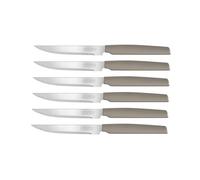 Set 6 Coltelli da Bistecca Carne Active Lama Seghettata Tortora Pedrini