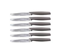 Set 6 Coltelli da Cucina tavola in acciaio master colore Tortora Pedrini