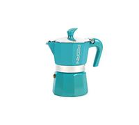 Pedrini Glitter Caffettiera, Alluminio Verniciato, Azzurro, 3 Tazze