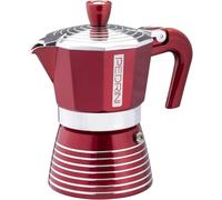 Pedrini Infinity Caffettiera Alluminio 2 tazze, glitterata colore rosso