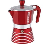 Pedrini Infinity Caffettiera Alluminio 3 tazze, glitterata colore rosso
