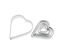 Pedrini Linea Dolci Taglia Biscotti Cuore, Acciaio Inossidabile, Giallo, 6 unità