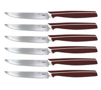 Pedrini Master Coltelli da Bistecca, 6 pezzi, colore marrone, lama accio inox