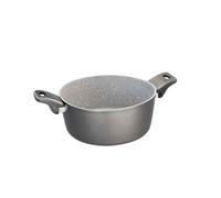Pedrini Pentola Grigia 24 cm, Antiaderente, Granito, 7 kg, con Coperchio