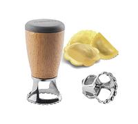 Pedrini Taglia Ravioli 2 in 1, con Contenitore, Tondo e Fiore