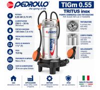 Pedrollo TIGm 0.55 TRITUS-INOX Pompa Trituratore 0,55kW 230V