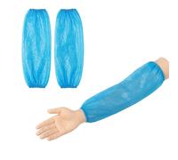 Pedsox, 100 Manicotti per Braccia Monouso in Polietilene, Resistenti e Impermeabili con Doppio Elastico, Ideali per Lavoro e Uso Domestico, 16x40 cm, Azzurro