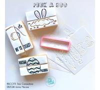 Peek A Boo Buona Pasqua Stencil Set 3pz + Cookie Cutter Formine Biscotti