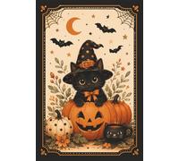 P Boo, Pumpkin!: 120-Page Lined Notebook Featuring an Adorable Black Kitten, Friendly Jack-o'-Lantern, and Whimsical Autumn Design