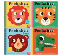 Peekaboo by Camilla Reid Illustrated 4 Books Collection Set (Lion, Zoo, Bear & Dinosaur)