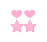 Peekaboo Pasties rosa caldo che si illuminano al buio con cuori e stelle Pink One Size
