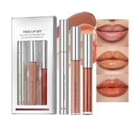 Peel Off Lip Liner Stain Tattoo, Tattoo Nude Lip Liner + Lip Gloss + Pearlescent Lip Oil Combo, Long Lasting Waterproof Lip Stain Peel Off , Non-Stick Cup Nourishing Lip Gloss Set Lipstick Makeup (#03