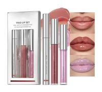 Peel Off Lip Liner Stain Tattoo, Tattoo Nude Lip Liner + Lip Gloss + Pearlescent Lip Oil Combo, Long Lasting Waterproof Lip Stain Peel Off , Non-Stick Cup Nourishing Lip Gloss Set Lipstick Makeup (#02