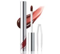 Peel Off Lip Stain, 24 ore, resistente all'acqua e alle sbavature, opaco peel off, mantiene il colore a lunga durata, altamente pigmentato, con pinzetta speciale (01 marrone chiaro-rosso)