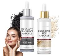 Peel Shot Glow Fiala Di Riso Duo,2pcs Siero Coreano Esfoliante Al Riso,Peel Shot Black Rice Ampoule White Rice Peeling,Punti Neri Rimozione,Riso Bianco E Nero Come Esfoliant,Per Viso E Corpo