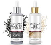 Peel Shot Glow Reis Fiala Duo, Peel Shot Black Rice Duo, Riso bianco e nero come esfoliante, esfoliante per il viso, idratante per tutti i punti neri (2 pezzi, 100 ml)