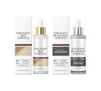 Peel Shot Glow Rice - Ampoule, Black Rice White Rice Peeling, Riso bianco e nero come esfoliante, rimozione dei punti neri, idratante e riduttore dei pori (100 ml, A+B)