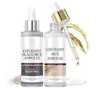Peel Shot Glow Rice Ampoule Duo, Peeling Chimico Viso, Esfoliante Viso Black and White Rice Peeling Ampoule per Eliminare le Cellule Morte, Adatto a Tutti i Tipi di Pelle, 2 * 100ML